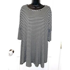 Green Striped tunic blouse